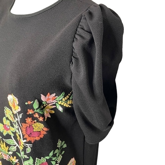 Zara Black Shift Dress With Puff Printed Floral design 🖤 - Picture 6 of 10